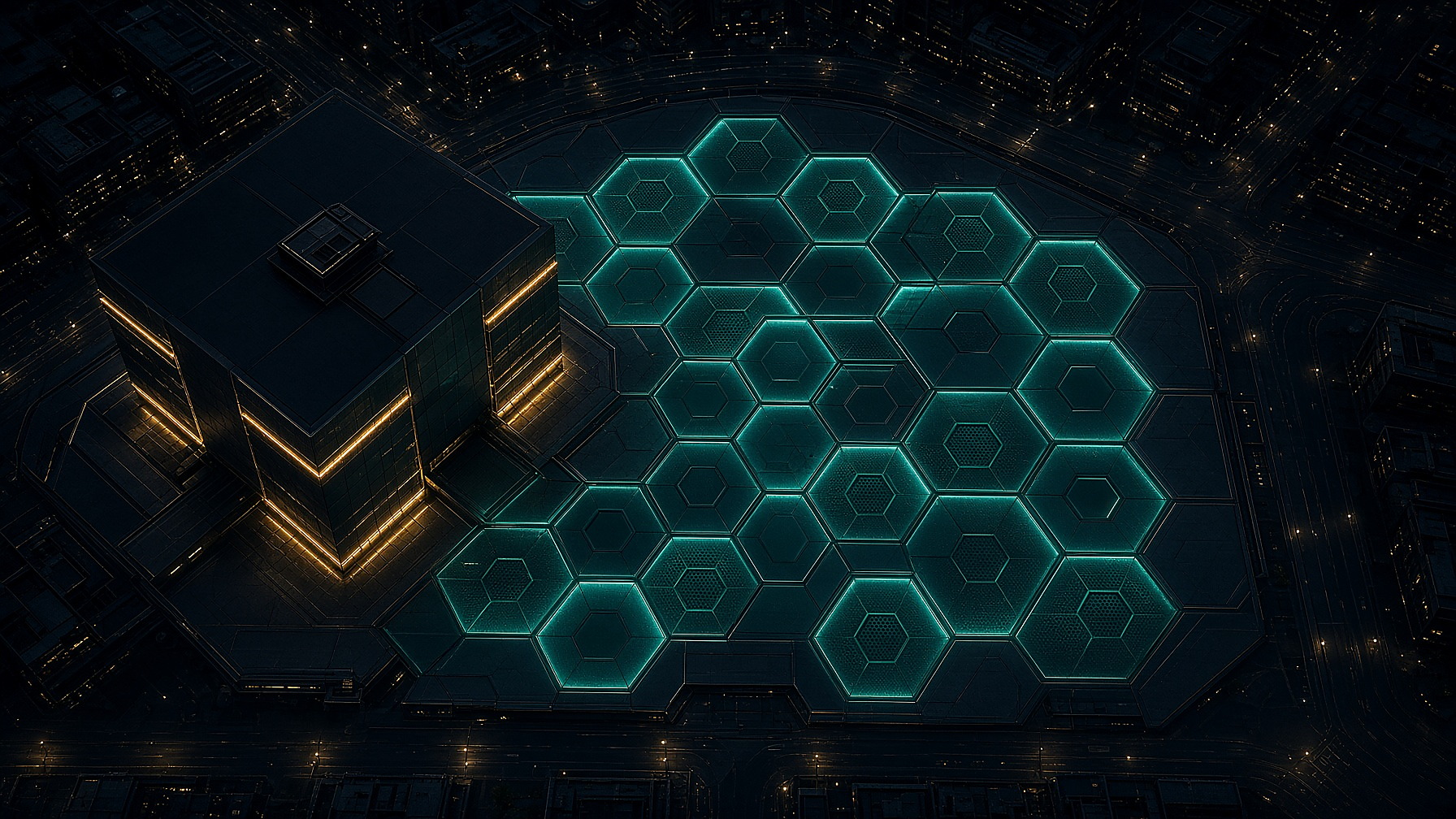 The hexagonal plaza